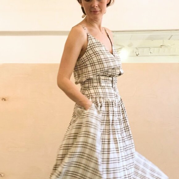 Mr Larkin Sille curtain plaid skirt and cami top set size small - Picture 8 of 11